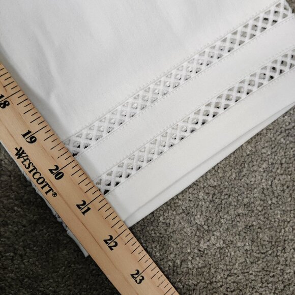 Classic Editions Women's 2 Pcs Cropped Pants Size S Black White Rayon Cutwork - Picture 13 of 16